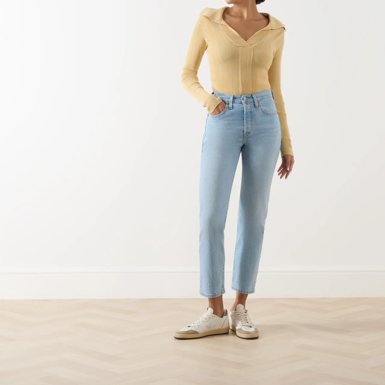 New 501® High-Rise Straight Leg Cropped Jeans Women Denim