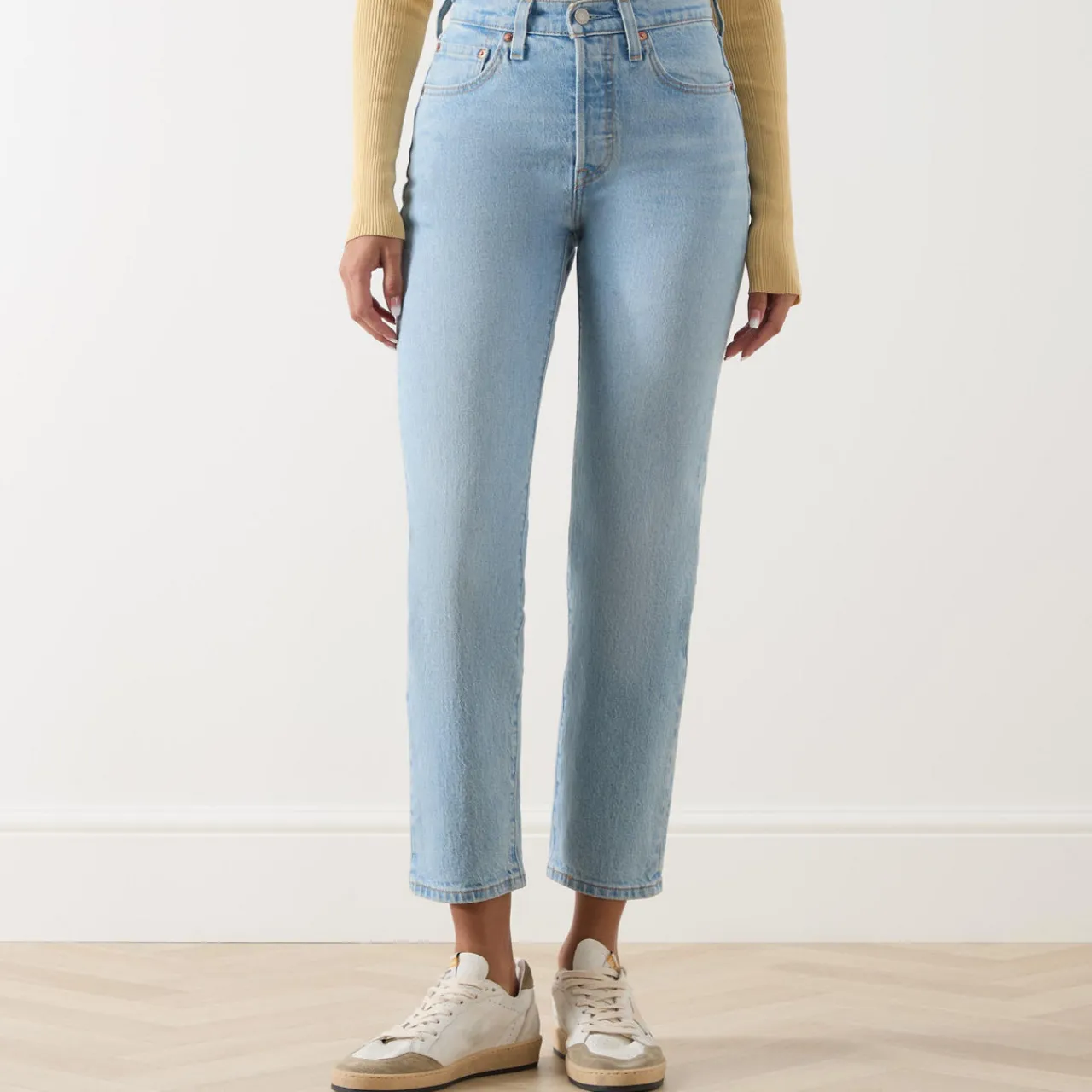 New 501® High-Rise Straight Leg Cropped Jeans Women Denim