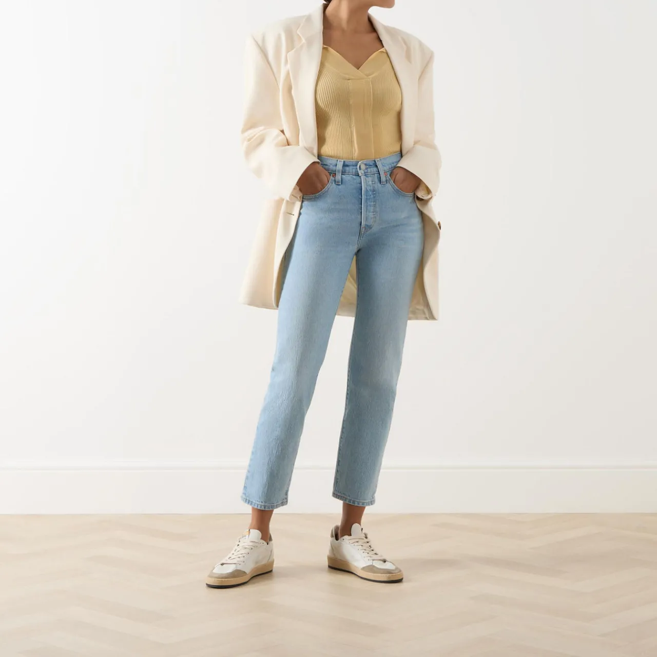 New 501® High-Rise Straight Leg Cropped Jeans Women Denim