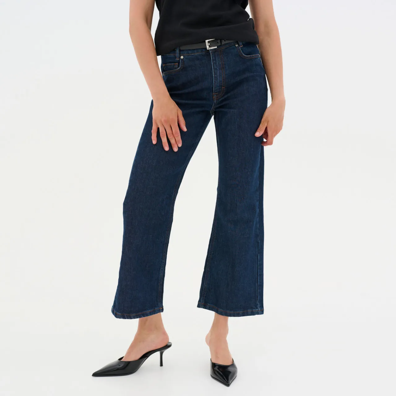 Discount Abina Flared-Leg Cropped Jeans Women Denim
