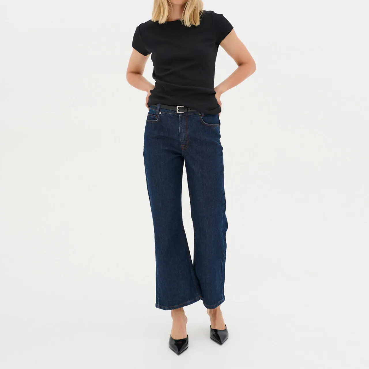 Discount Abina Flared-Leg Cropped Jeans Women Denim