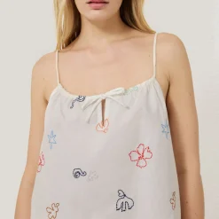 Sale Abstract Embroidered Cami & Shorts Pyjama Set Women Sleepwear