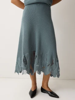 Outlet Abstract Lace Knit Skirt Women Skirts