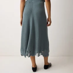 Outlet Abstract Lace Knit Skirt Women Skirts