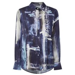 Online Abstract Patterned Shirt Women Tops