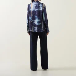 Online Abstract Patterned Shirt Women Tops