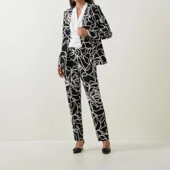 Sale Abstract Patterned Single-Breasted Blazer Women Coats & Jackets