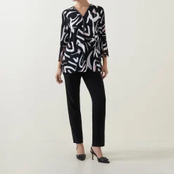 Outlet Abstract Print Blouse Women Tops