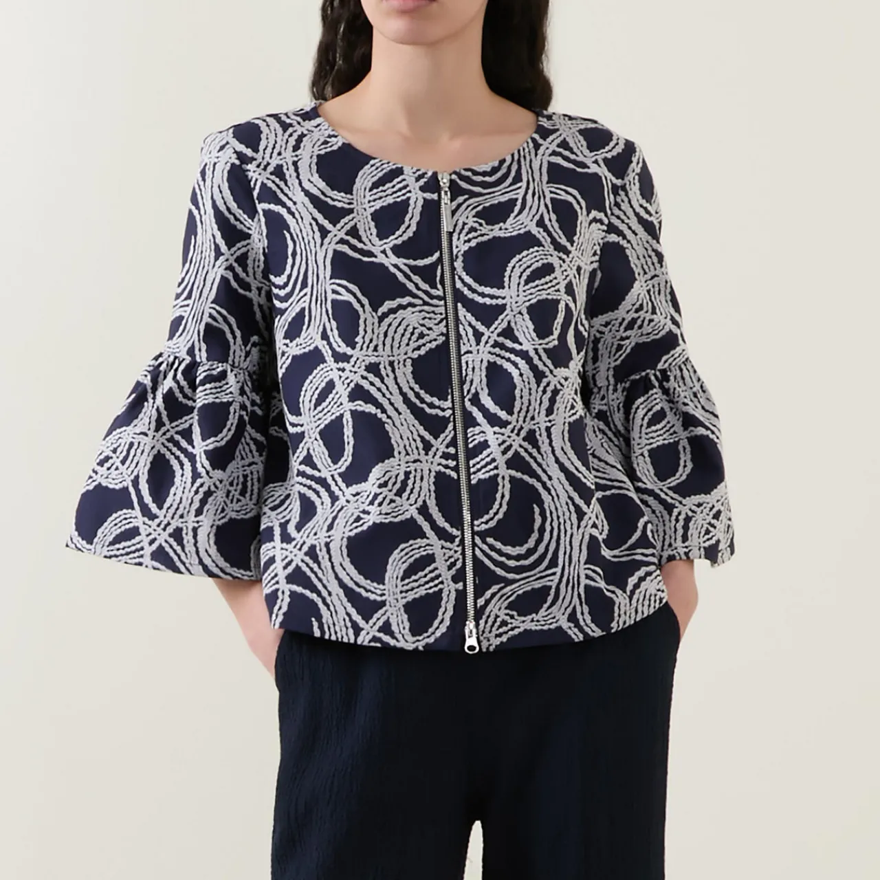 Online Abstract Print Jacket Women Coats & Jackets