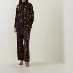 New Abstract Print Long-Sleeved Top Women Tops