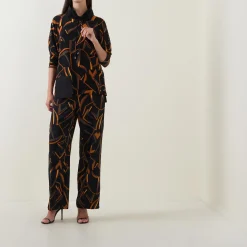 New Abstract Print Long-Sleeved Top Women Tops