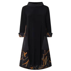 Online Abstract Print Mini Dress Women Dresses