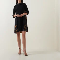 Online Abstract Print Mini Dress Women Dresses