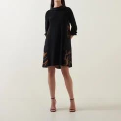Online Abstract Print Mini Dress Women Dresses