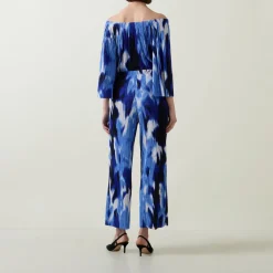 Outlet Abstract Print Wide Leg Trousers Women Trousers & Shorts