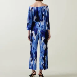 Outlet Abstract Print Wide Leg Trousers Women Trousers & Shorts