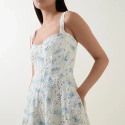 Best Adaline Floral Eyelet Flared Dress Women Dresses