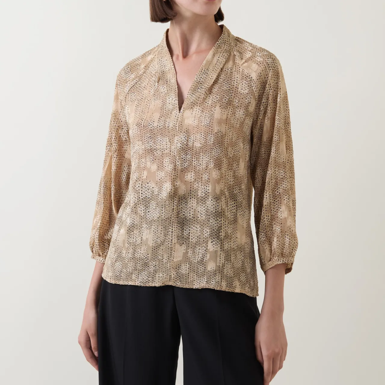 Clearance Addison Tonal Dotted Blouse Women Tops