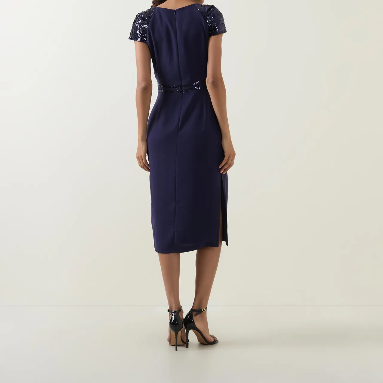 Online Adeline Sequin-Sleeve Pencil Dress Women Dresses