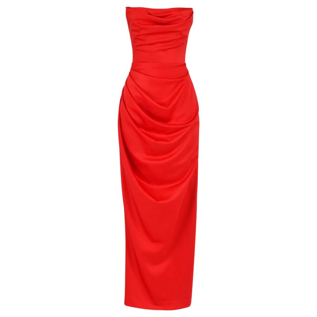 Best Adrienne Satin Strapless Corset Gown Women Dresses