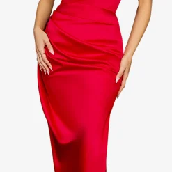 Best Adrienne Satin Strapless Corset Gown Women Dresses