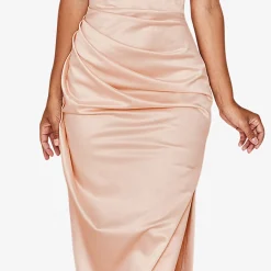 Hot Adrienne Satin Strapless Corset Gown Women Dresses