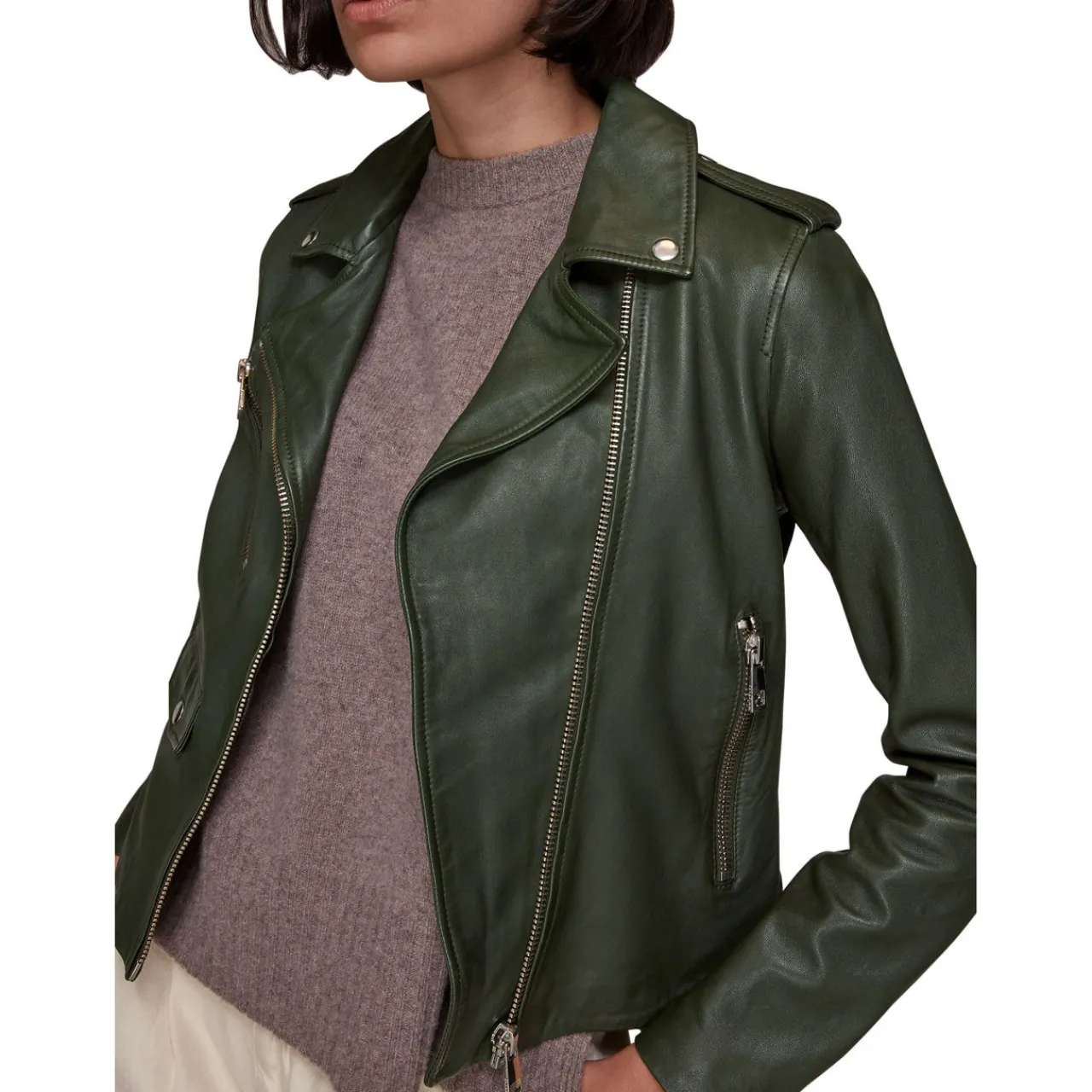 Clearance Agnes Pocket Leather Jacket Women Coats & Jackets