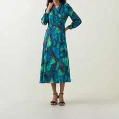 Online Agnes Printed Wrap Dress Women Dresses