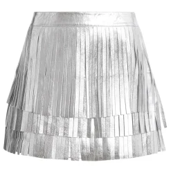 Discount Aisha Foil Fringe Mini Skirt Women Skirts