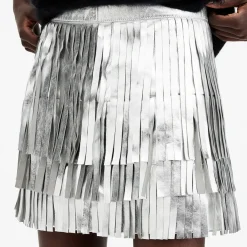 Discount Aisha Foil Fringe Mini Skirt Women Skirts