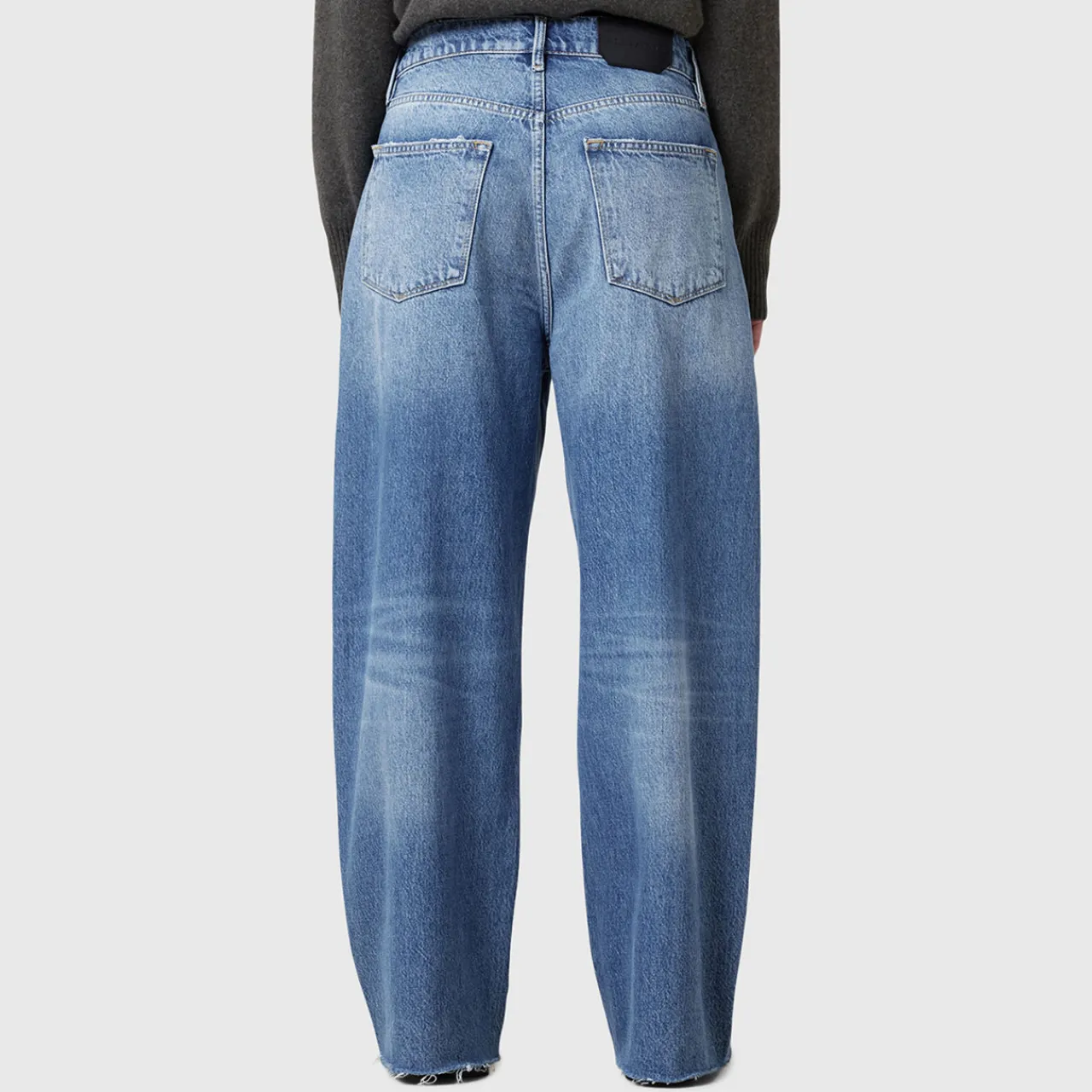 Hot Aki Crossover High Rise Wide Leg Jeans Women Denim