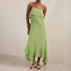 Hot Alba Ruffle Detail Flared Dress Women Dresses