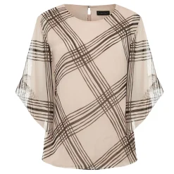 Aleena Check Silk Top Women Tops