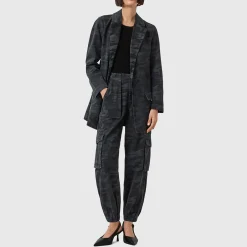 Sale Aleida Open Front Camouflage Denim Blazer Women Coats & Jackets