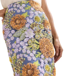 Sale Alessandra Sequin Floral Pencil Skirt Women Skirts