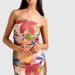 Best Alex Floral Ruched Off The Shoulder Dress Women Dresses