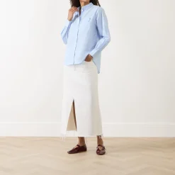 Alex Stripe Embroidered Shirt Women Tops