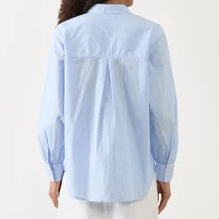 Alex Stripe Embroidered Shirt Women Tops