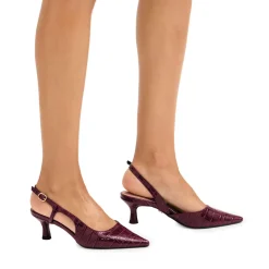 Hot Alina Croc Embossed Slingback Pumps Women Heels