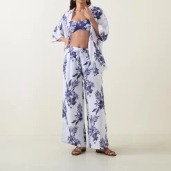 Clearance Aloha Drawstring Wide Leg Trousers Women Trousers & Shorts