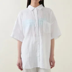 Sale Aloha Linen Shirt Women Tops