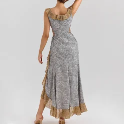 Clearance Aloura Georgette Ruffle Dress Women Dresses