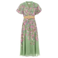 Discount Amalie Floral Belted Flared Dress Women Dresses