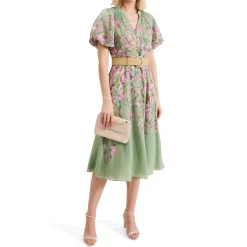 Discount Amalie Floral Belted Flared Dress Women Dresses
