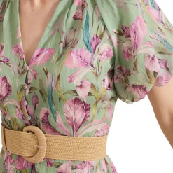 Discount Amalie Floral Belted Flared Dress Women Dresses