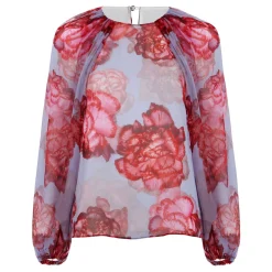 Best Amara Floral Silk Blouse Women Tops