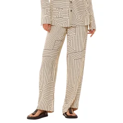 Angled Stripe Straight-Leg Trousers Women Trousers & Shorts