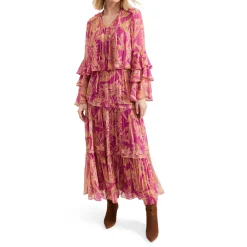 Sale Annalisia Floral Tiered Blouse Women Tops