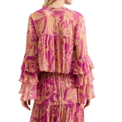 Sale Annalisia Floral Tiered Blouse Women Tops