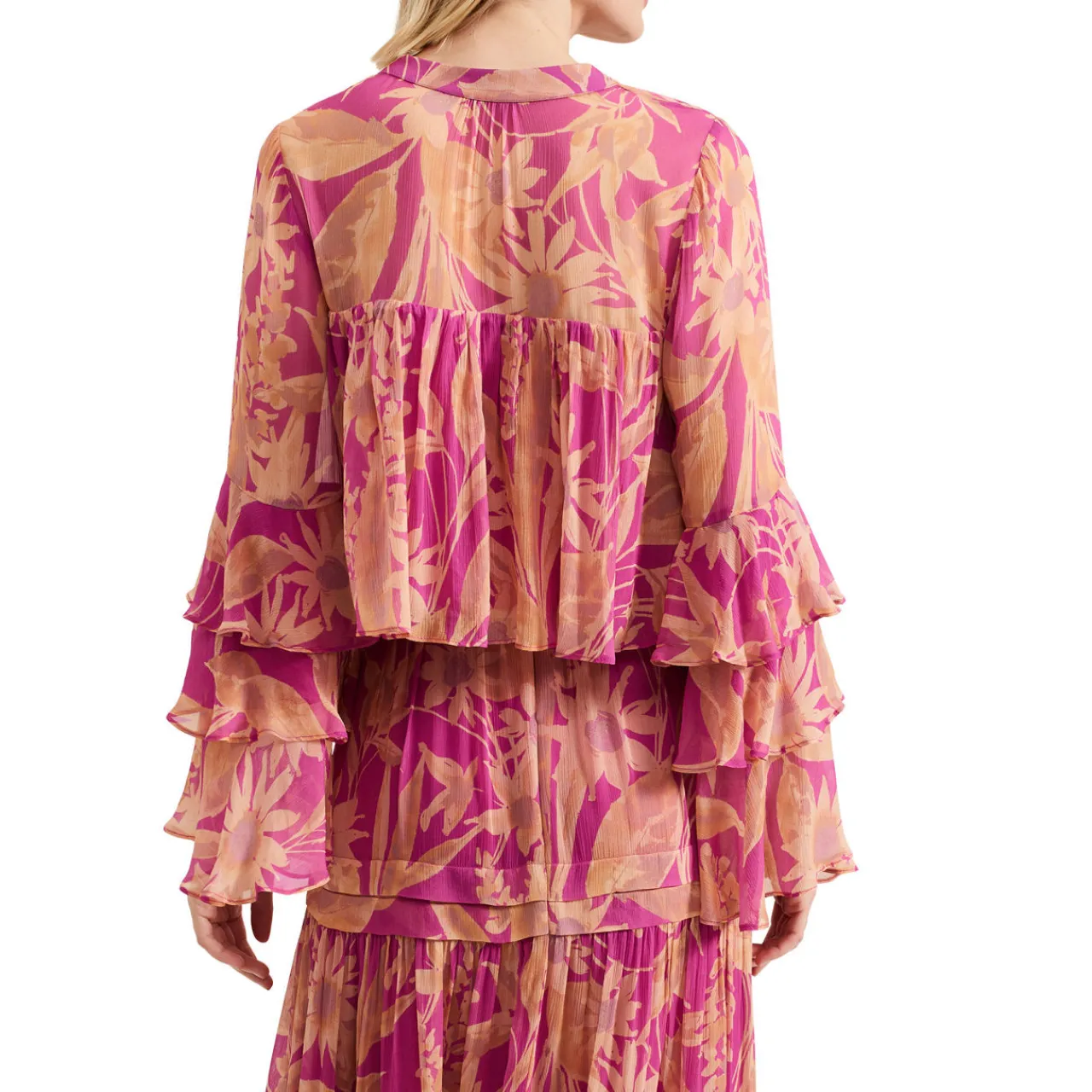 Sale Annalisia Floral Tiered Blouse Women Tops